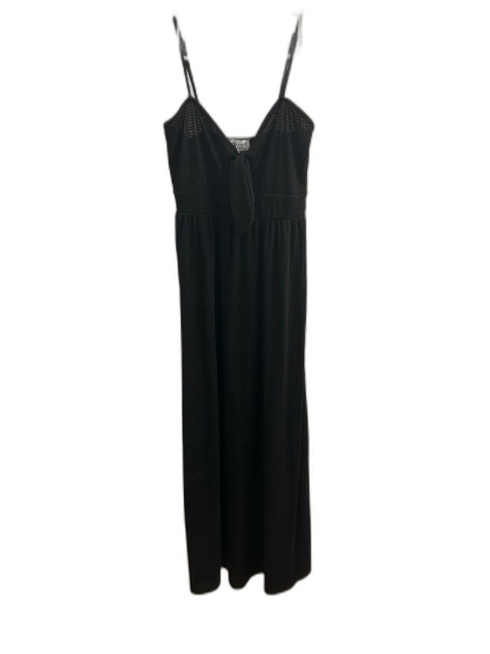 Rolla Coster Black Maxi Slip Dress with Tie Front-MD